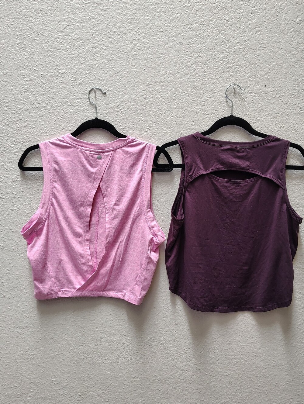 Women's Open-Back Tank Athletic Top - Pink and Plum Bundle Of 2